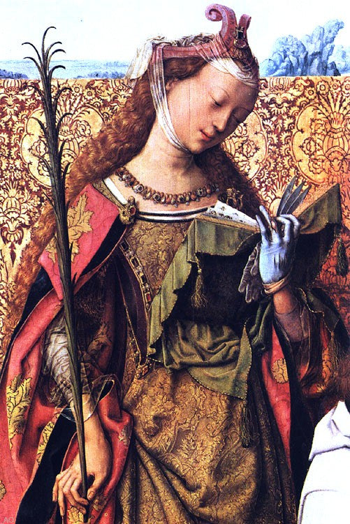  Master Bartholomew Altar St Agnes, St Bartholomew and St Cecilia (detail) - Hand Painted Oil Painting
