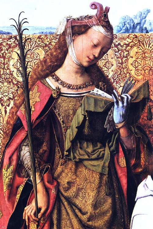 Master Bartholomew Altar St Agnes, St Bartholomew and St Cecilia (detail) - Hand Painted Oil Painting