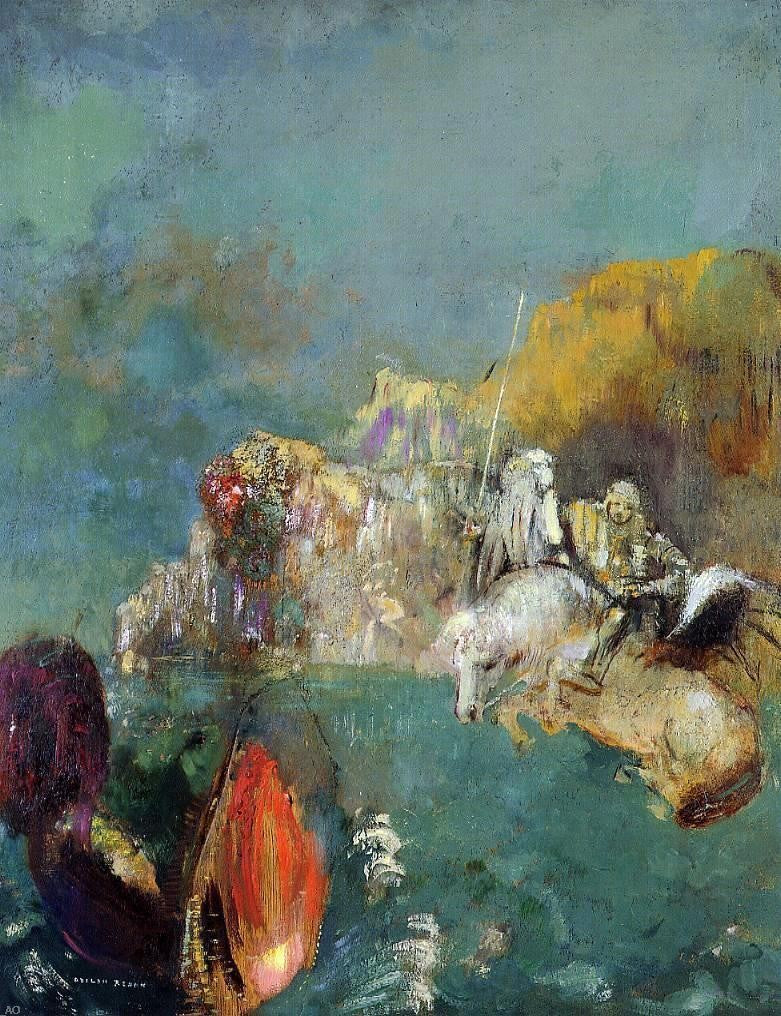 Odilon Redon Saint George and the Dragon - Hand Painted Oil Painting
