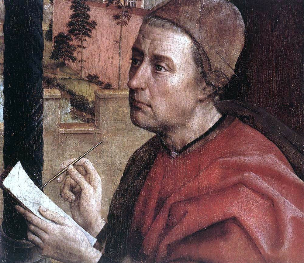 Rogier Van der Weyden St Luke Drawing a Portrait of the Madonna (detail: 1) - Hand Painted Oil Painting