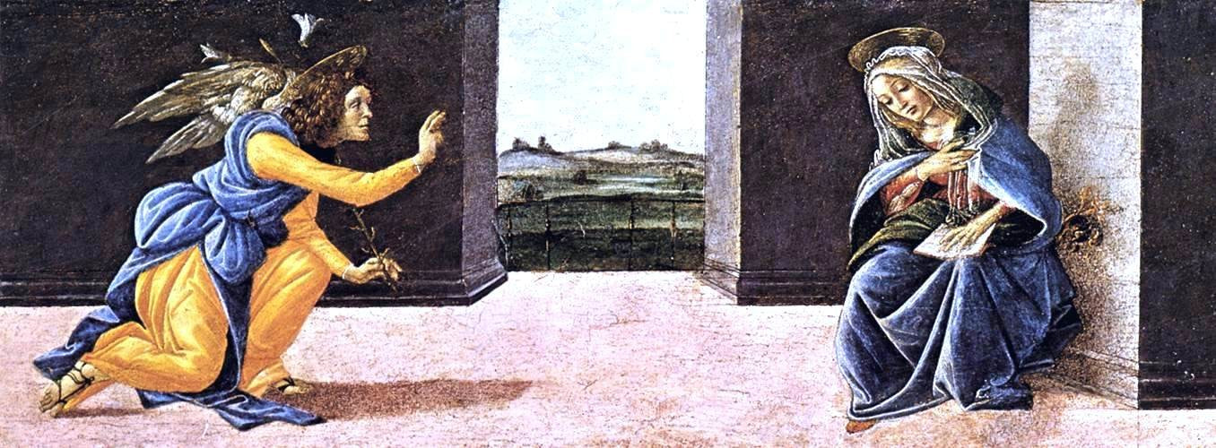 Sandro Botticelli Annunciation (San Marco Altarpiece) - Hand Painted Oil Painting