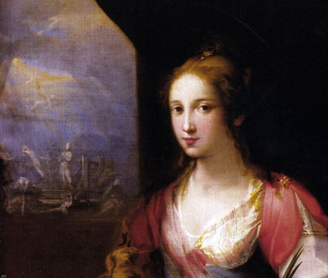 Ventura Salimbeni St Catherine of Alexandria (detail) - Hand Painted Oil Painting