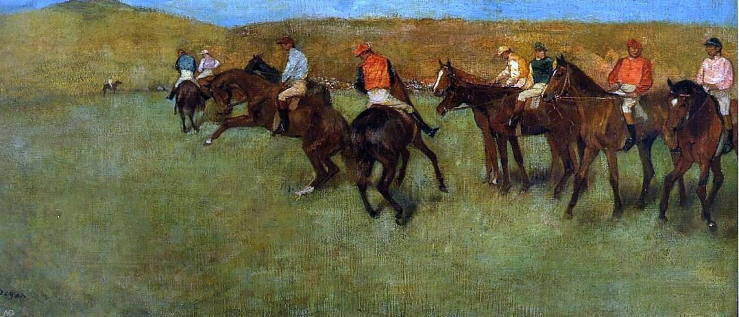  Edgar Degas At the Races - Before the Start - Hand Painted Oil Painting