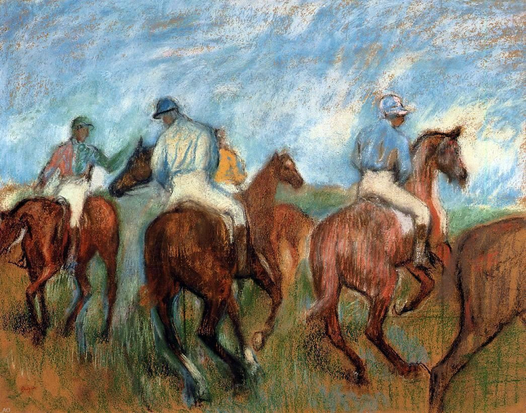 Edgar Degas Jockeys - Hand Painted Oil Painting