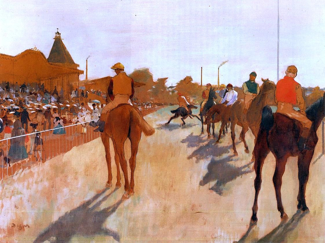 Edgar Degas Racehorses Before the Stands - Hand Painted Oil Painting