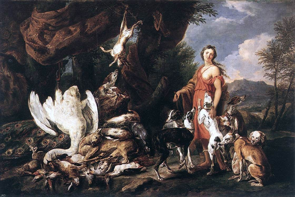  Jan Fyt Diana with Her Hunting Dogs Beside Kill - Hand Painted Oil Painting