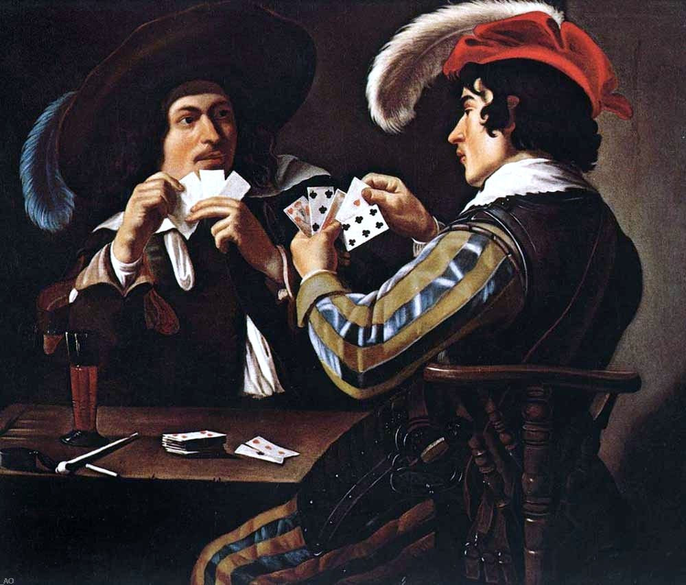 Theodoor Rombouts The Card Players - Hand Painted Oil Painting