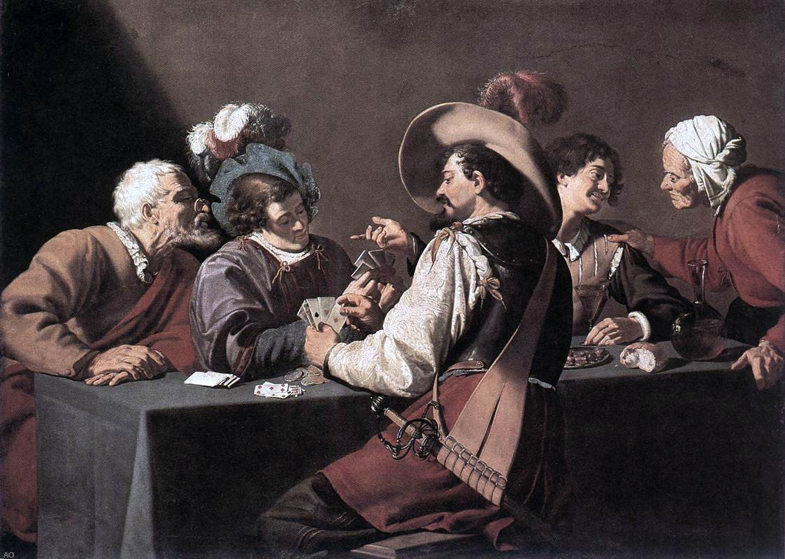 Theodoor Rombouts The Card Players - Hand Painted Oil Painting