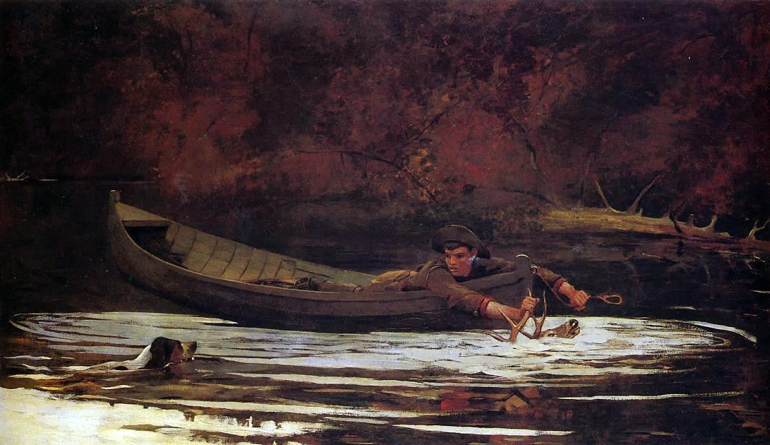 Winslow Homer Hound and Hunter - Hand Painted Oil Painting