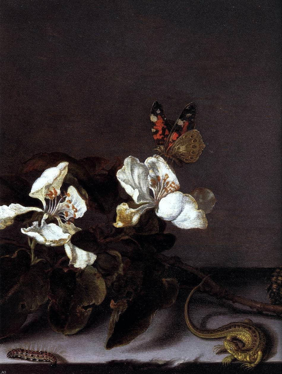 Balthasar Van der Ast Still-Life with Apple Blossoms (detail) - Hand Painted Oil Painting