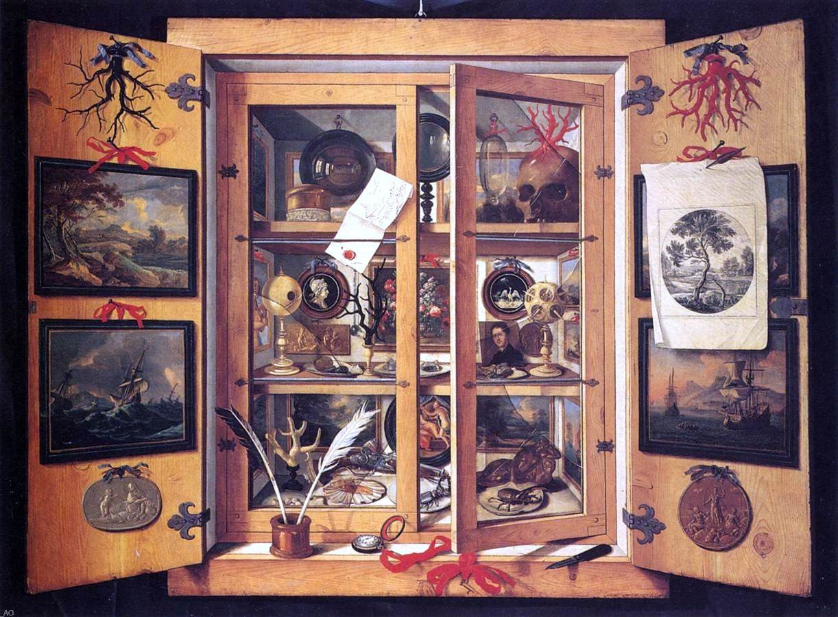 Domenico Remps Cabinet of Curiosities - Hand Painted Oil Painting