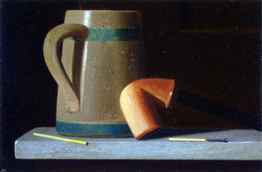 John Frederick Peto Still Life with Mug and Pipe - Hand Painted Oil Painting