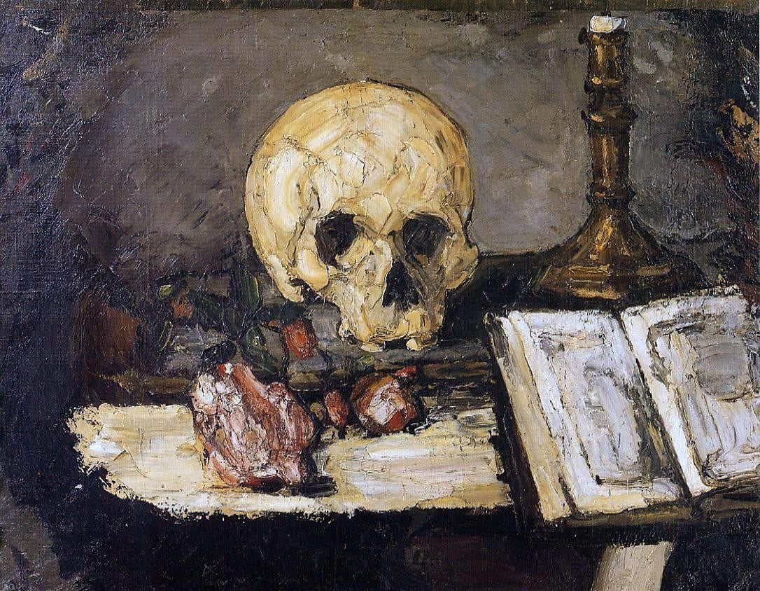 Paul Cezanne Still Life with Skull and Candlestick - Hand Painted Oil Painting