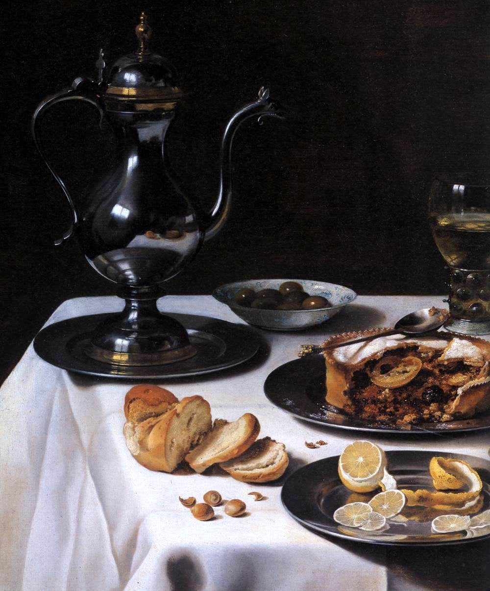  Pieter Claesz Still-life with Turkey-Pie (detail) - Hand Painted Oil Painting
