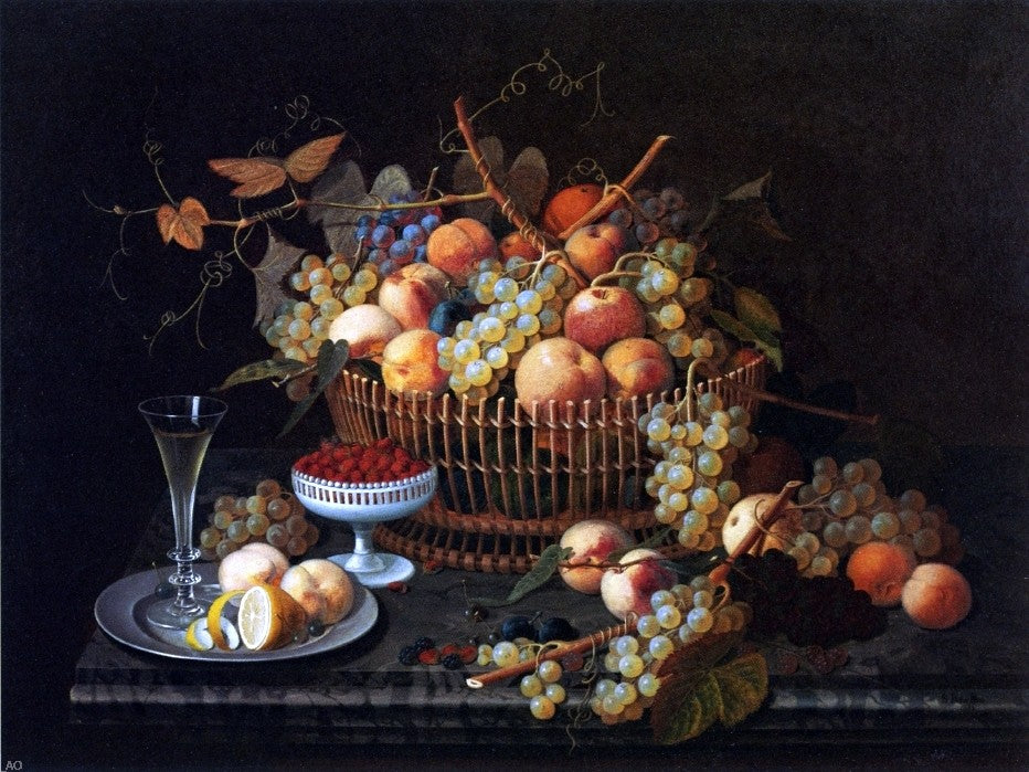 Severin Roesen Still Life with Fruit and Vase - Hand Painted Oil Painting