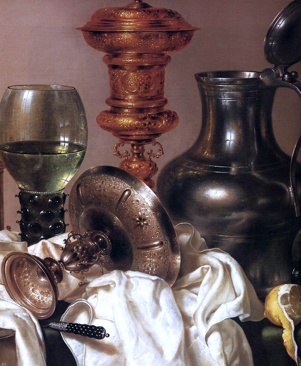 Willem Claesz Heda Still-Life with Gilt Goblet (detail) - Hand Painted Oil Painting