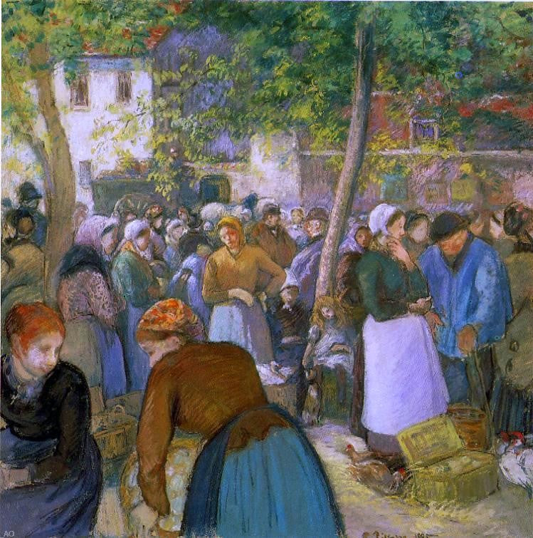 Camille Pissarro The Poultry Market - Hand Painted Oil Painting
