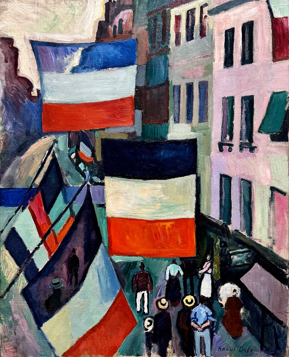 Raoul Dufy Street Decked with Flags - Hand Painted Oil Painting