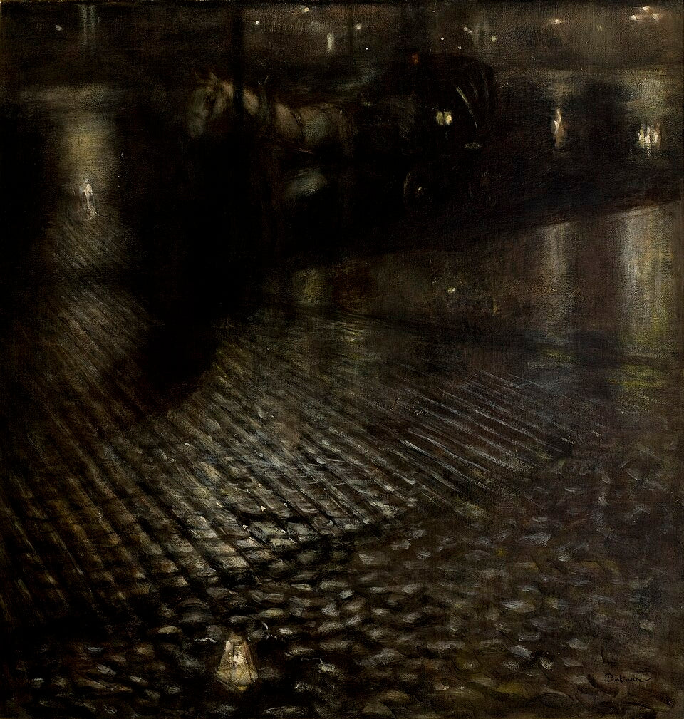 Jozef Pankiewicz Cab at Night - Hand Painted Oil Painting