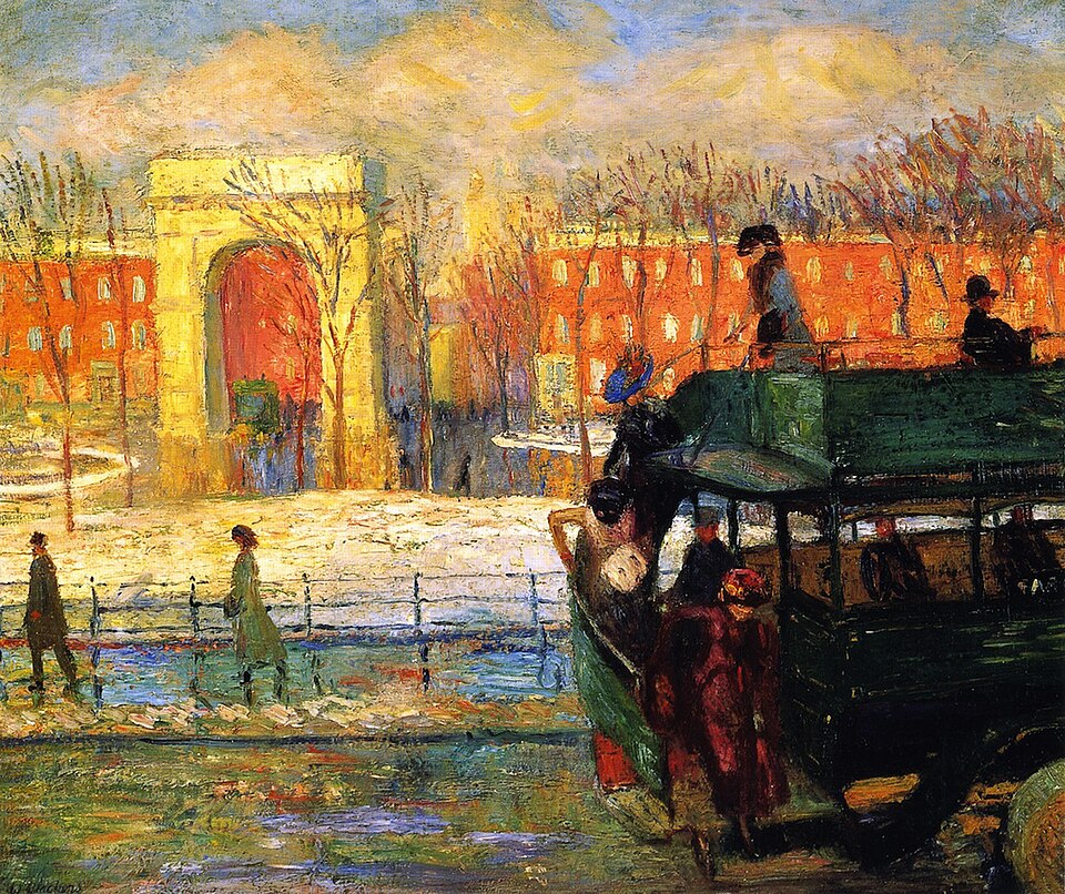 William James Glackens Descending from the Bus - Hand Painted Oil Painting