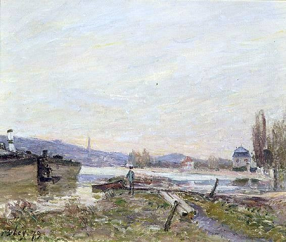 Alfred Sisley Banks of the Seine - Hand Painted Oil Painting
