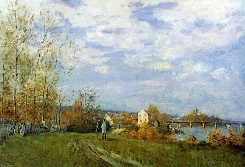 Alfred Sisley Banks of the Seine at Bougival - Hand Painted Oil Painting