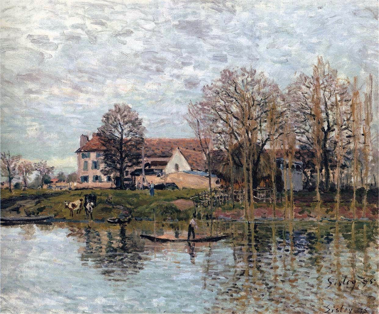 Alfred Sisley Banks of the Seine at Port-Marly - Hand Painted Oil Painting