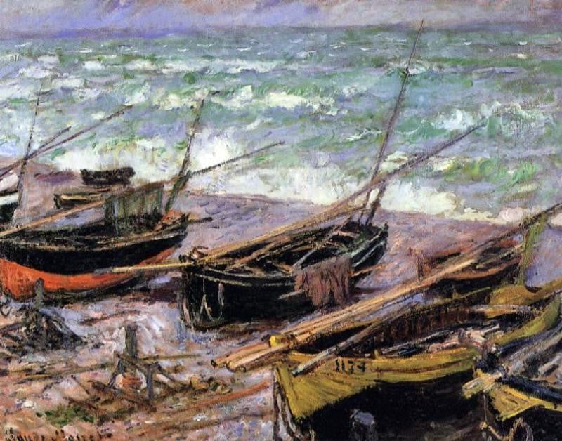 Claude Oscar Monet Fishing Boats - Hand Painted Oil Painting