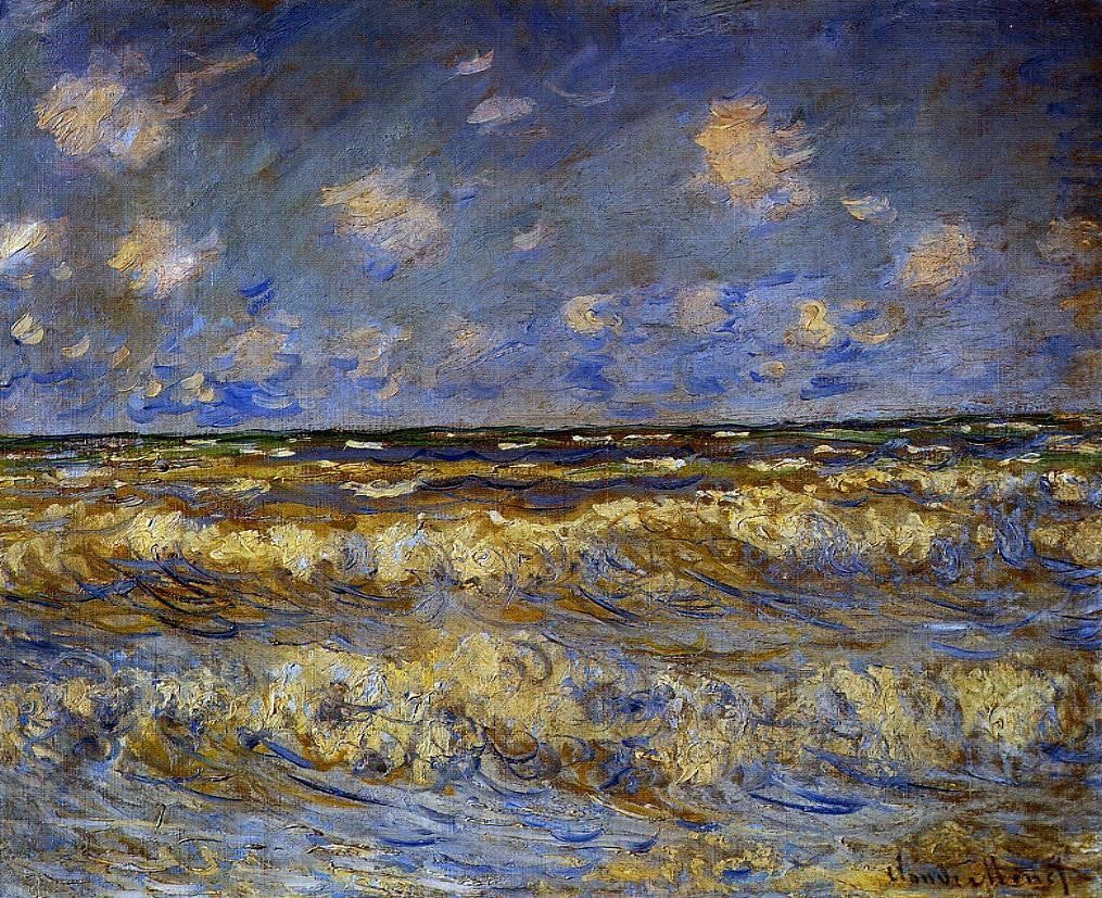 Claude Oscar Monet Rough Sea - Hand Painted Oil Painting