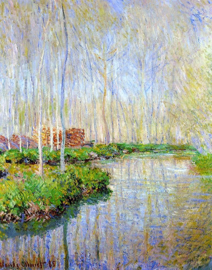 Claude Oscar Monet The River Epte - Hand Painted Oil Painting