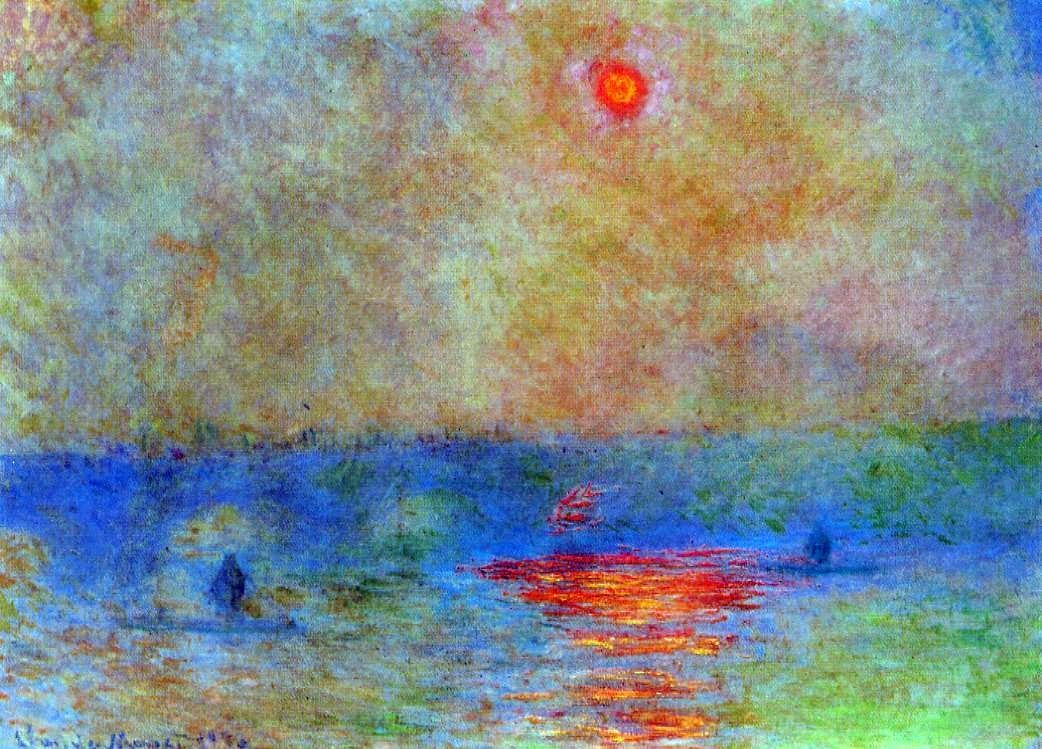 Claude Oscar Monet Waterloo Bridge, Misty Weather - Hand Painted Oil Painting