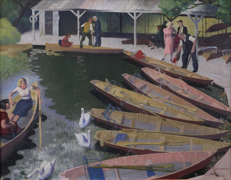 Percy Shakespeare The Boat Shed - Hand Painted Oil Painting