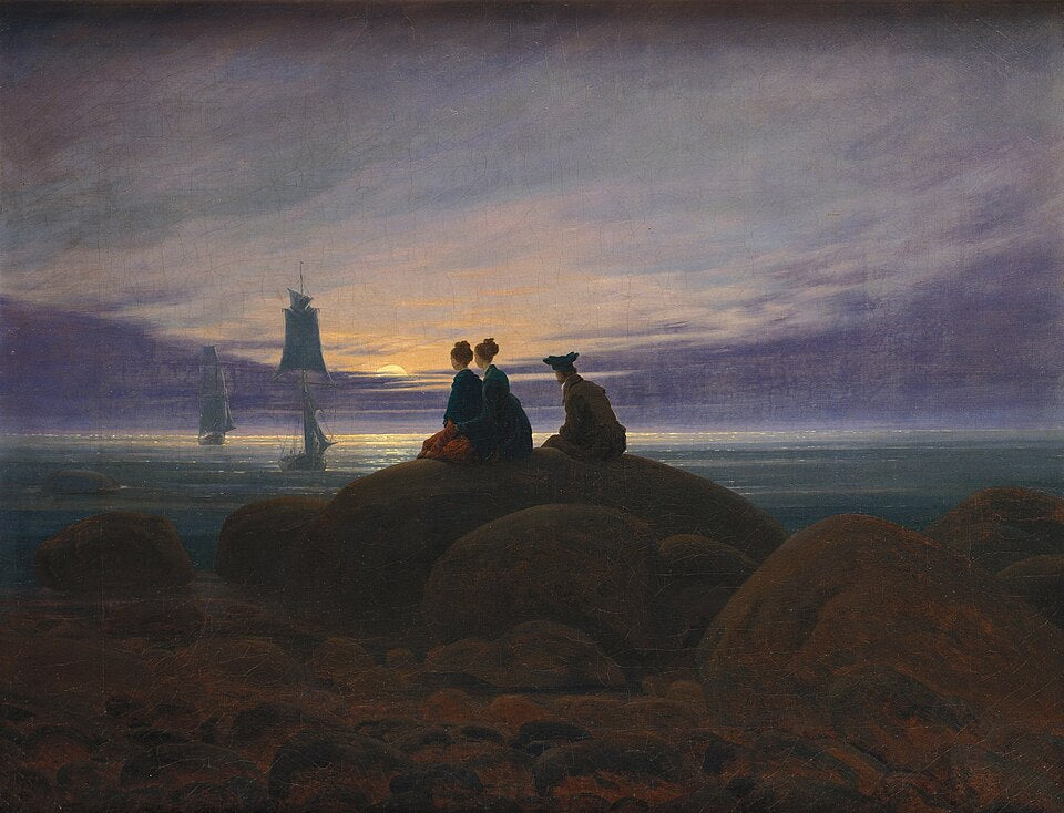 Caspar David Friedrich Moonrise Over the Sea - Hand Painted Oil Painting