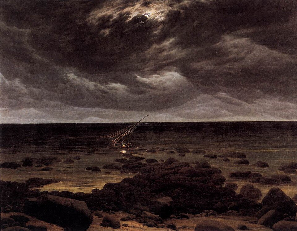 Caspar David Friedrich Seashore by Moonlight - Hand Painted Oil Painting