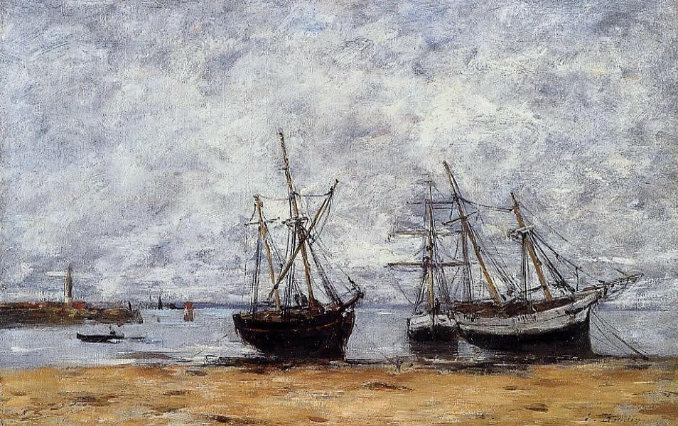 Eugene-Louis Boudin Portrieux, the Port at Low Tide - Hand Painted Oil Painting