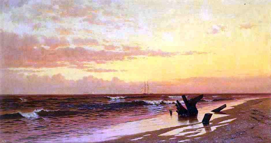 Francis A Silva Seascape at Sunset - Hand Painted Oil Painting