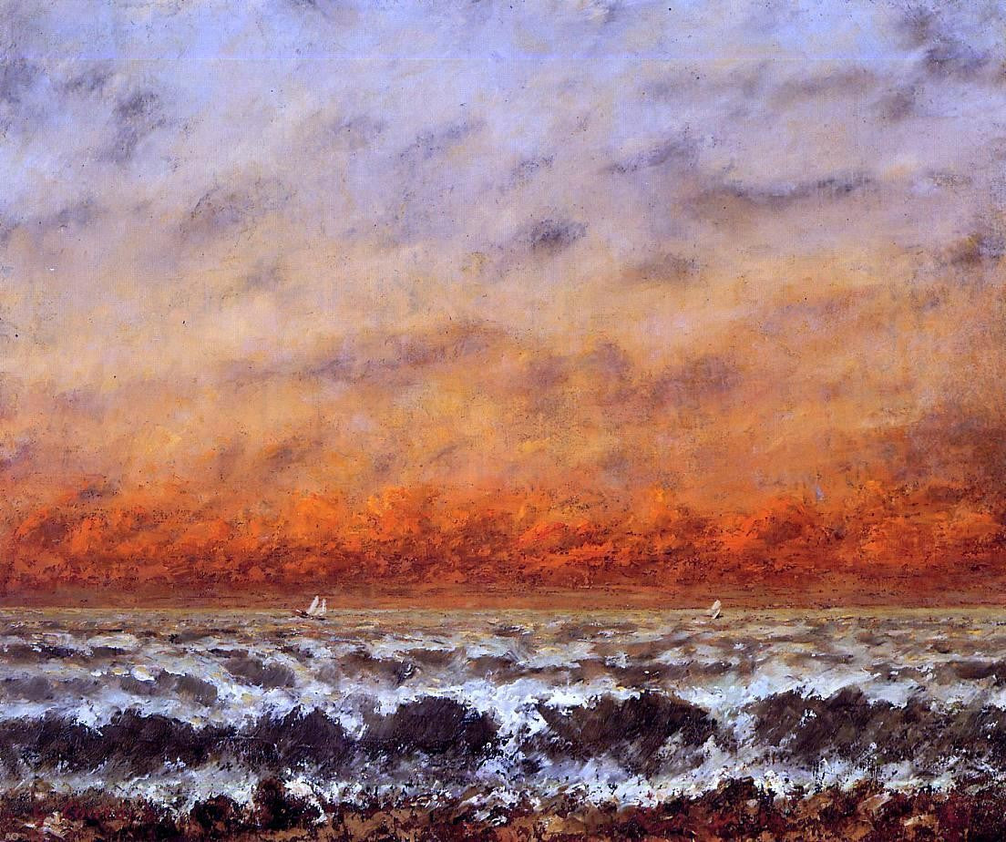 Gustave Courbet Seascape - Hand Painted Oil Painting