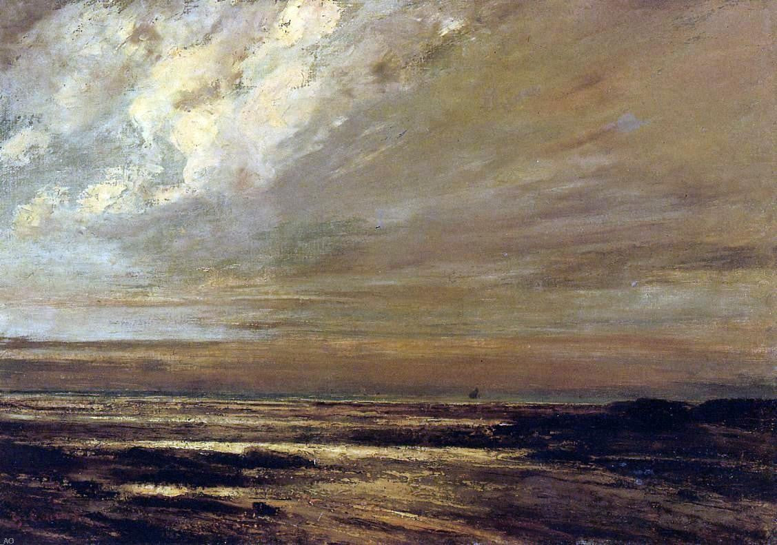 Gustave Courbet The Beach at Trouville at Low Tide - Hand Painted Oil Painting