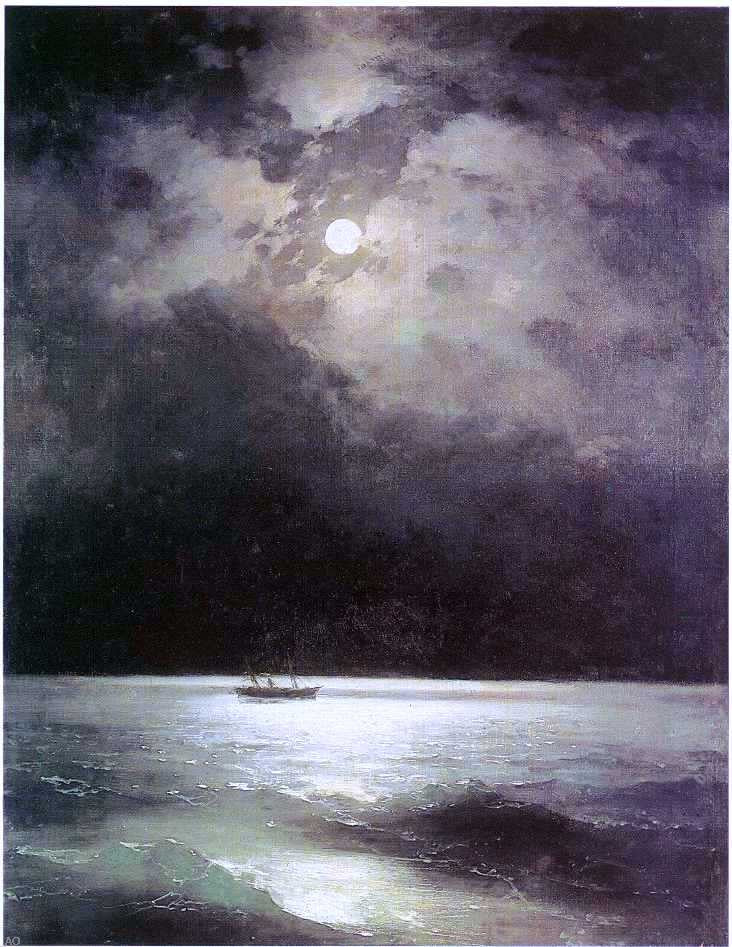 Ivan Constantinovich Aivazovsky The Black Sea at Night - Hand Painted Oil Painting