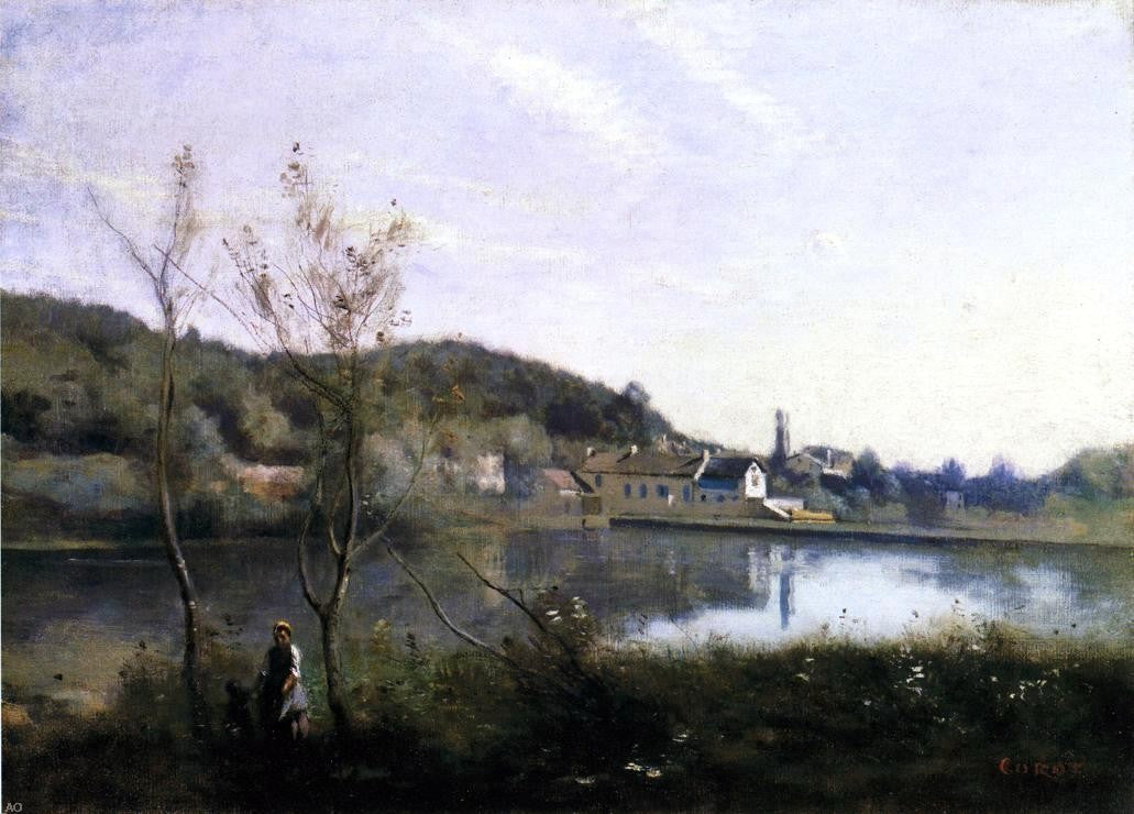 Jean-Baptiste-Camille Corot Ville d'Avray - The Large Pond and the Villas - Hand Painted Oil Painting