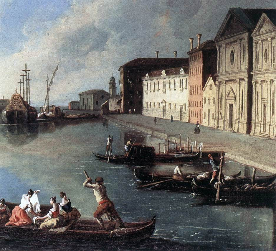 Johan Richter View of the Giudecca Canal (detail) - Hand Painted Oil Painting
