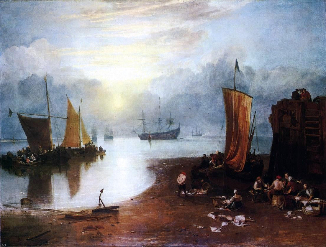 Joseph William Turner Sunrise, with a Boat between Headlands - Hand Painted Oil Painting