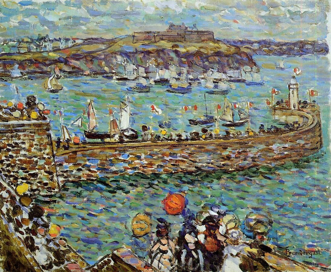 Maurice Prendergast Lighthouse at St. Malo - Hand Painted Oil Painting