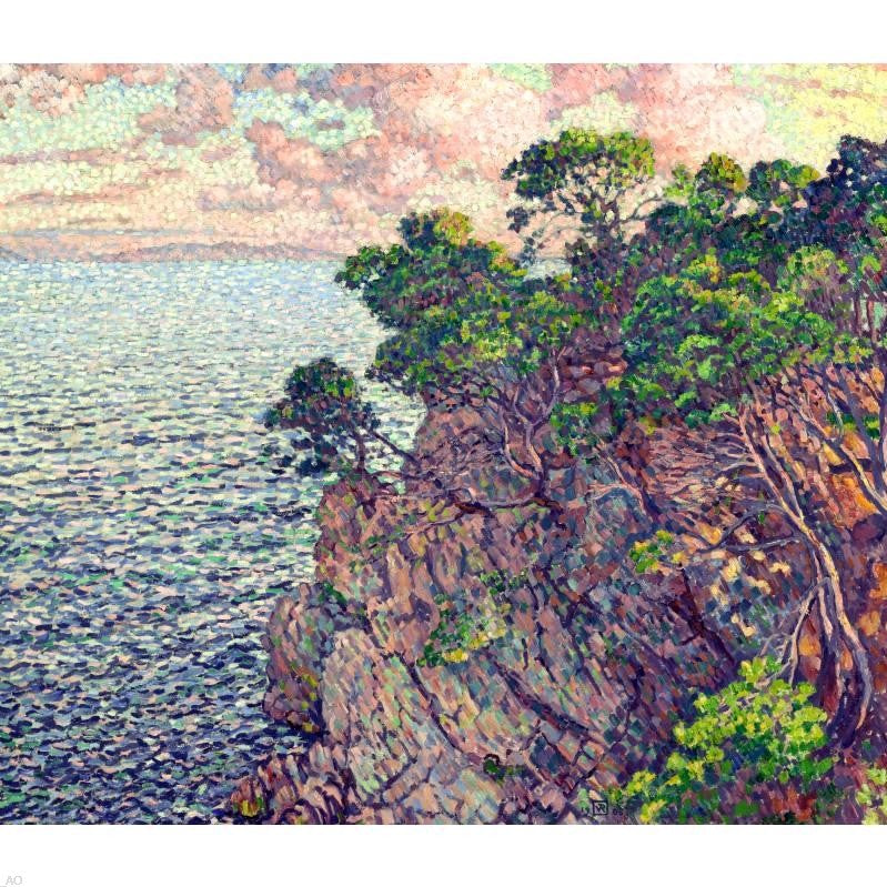 Theo Van Rysselberghe La Pointe du Rossignol (Cap Layet) - Hand Painted Oil Painting