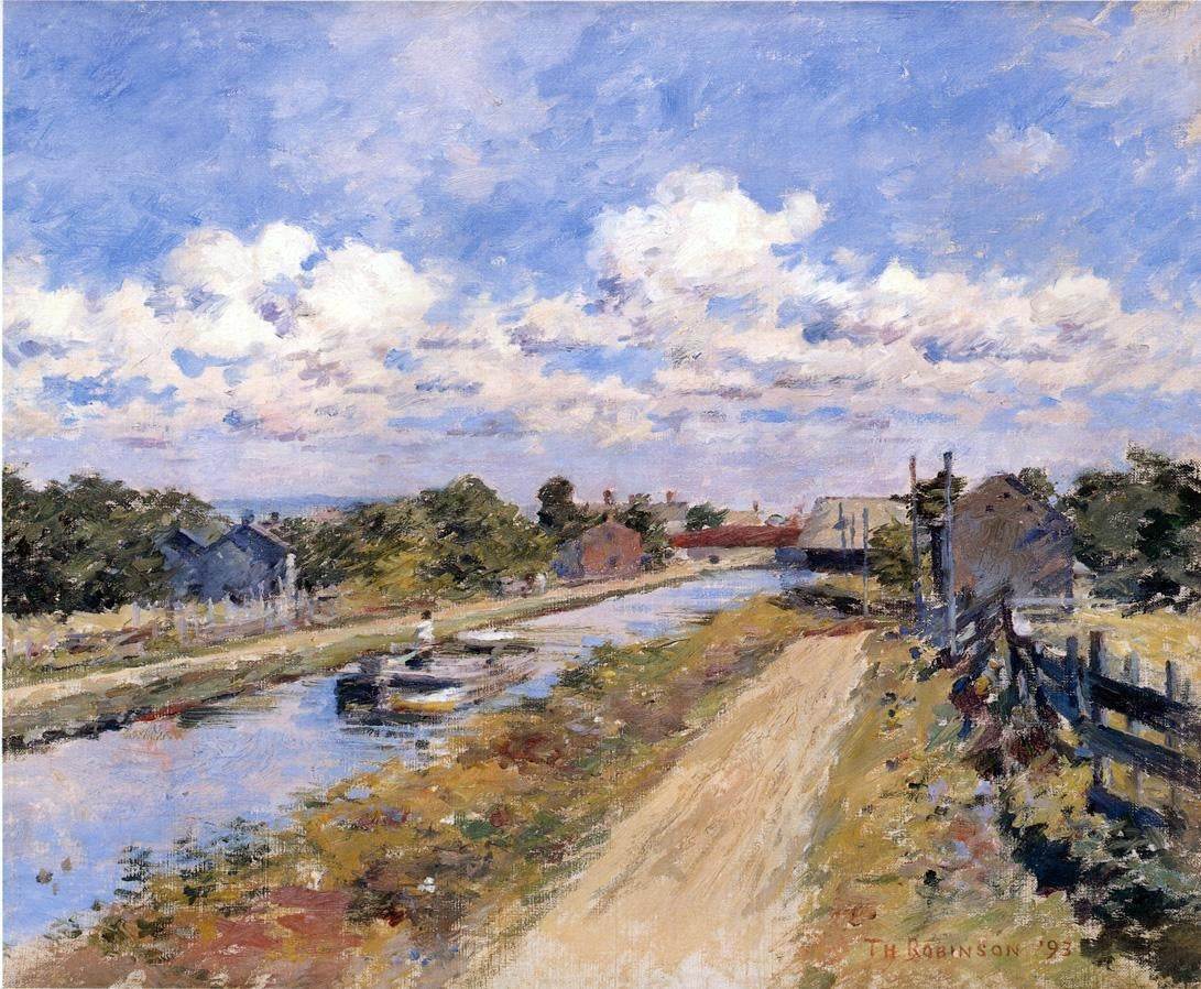 Theodore Robinson On the Canal (of Port Ben Series) - Hand Painted Oil Painting