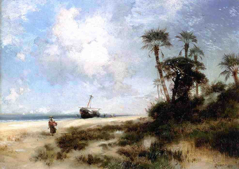 Thomas Moran Fort George Island - Hand Painted Oil Painting