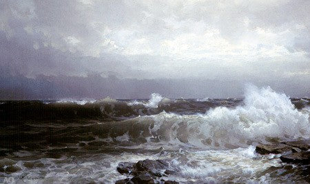 William Trost Richards Breakers at Beaver - Hand Painted Oil Painting