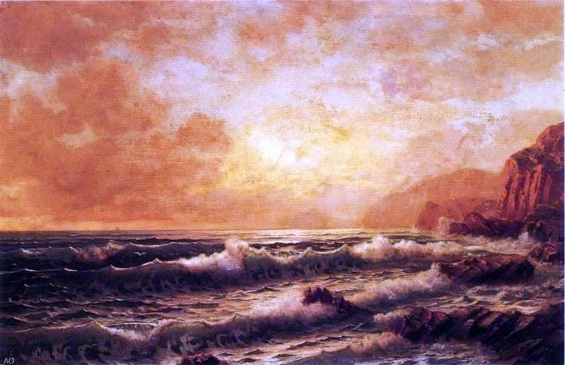 William Trost Richards Rocky Coast at Sunset - Hand Painted Oil Painting