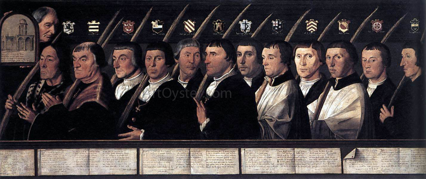 Jan Van Scorel The 12 Members of the Haarlem Brotherhood of Jerusalem Pilgrims - Hand Painted Oil Painting