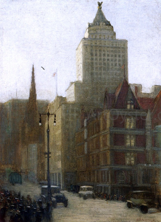 Aaron Harry Gorson 57th Street at Fifth Avenue - Hand Painted Oil Painting